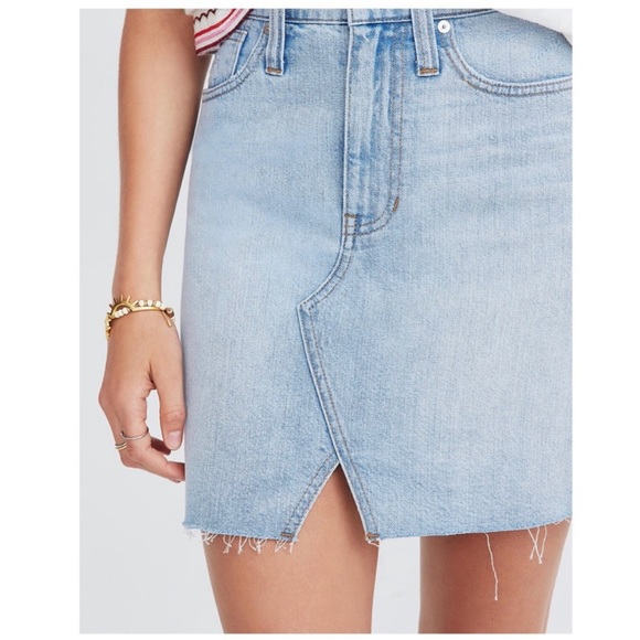 Madewell Rigid Denim A-Line Mini Skirt: Cutout Edition - Picture 7 of 14